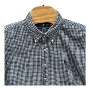 Polo Ralph Lauren Light Flannel Blue Plaid Shirt Mens Size 2XL XXL Classic Fit